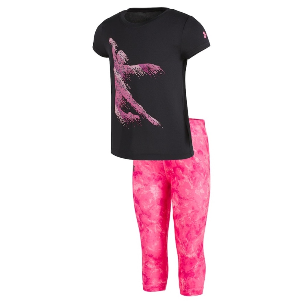 UNDER ARMOUR GIRLS “DANCER” TEE & TIE DYE LEGGINGS